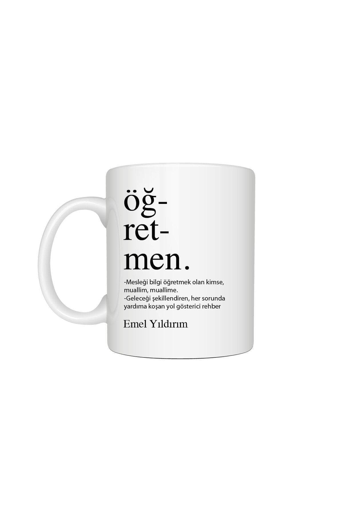 Kişiye Özel Öğretmen Baskılı Beyaz Kupa - Öğretmene Hediye Bardak Fincan Mug