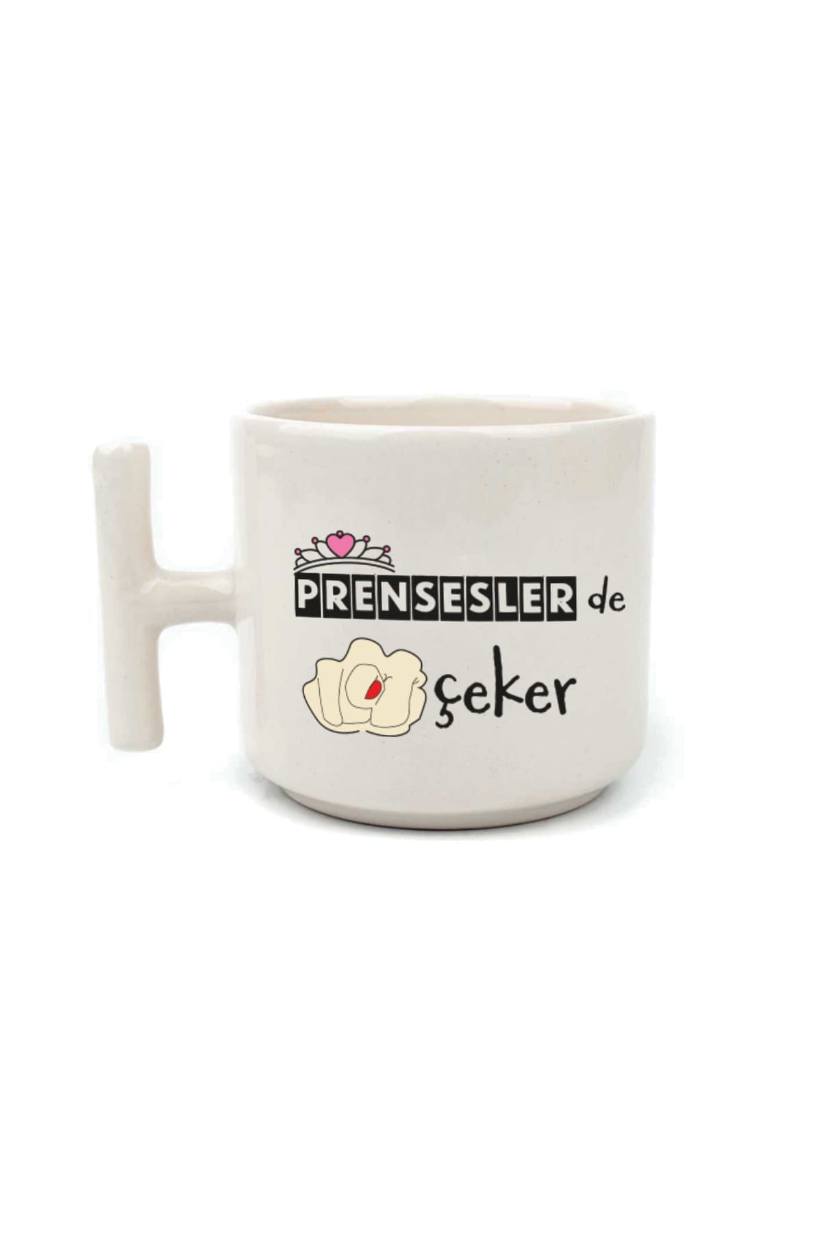 Prensesler de Nah Çeker Beyaz Kulplu T Mizahi Hediyesi Kupa