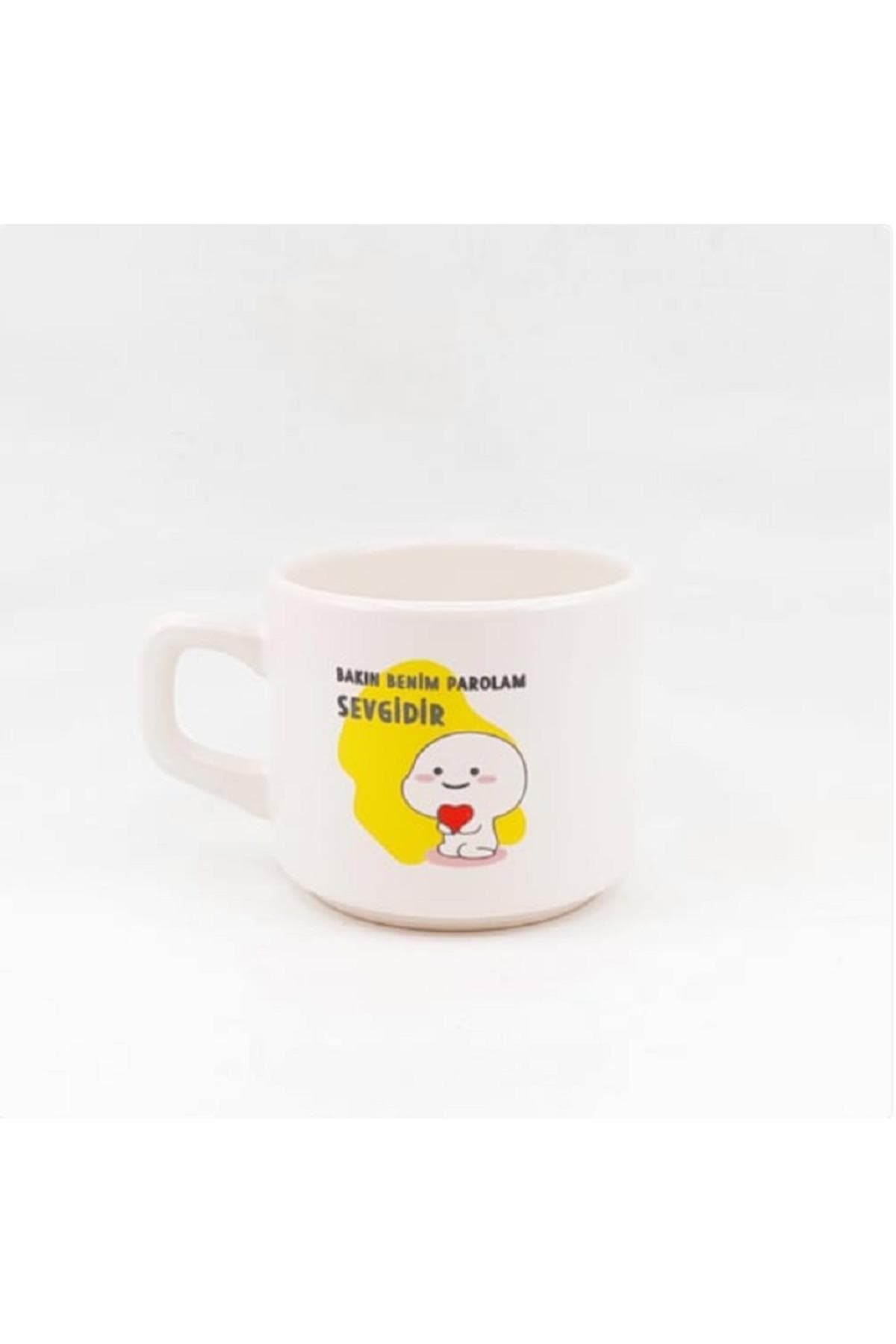 Bakın Benim Parolam Sevgidir Baskılı Beyaz İçi Renkli Venüs Kupa Bardak Fincan Mug