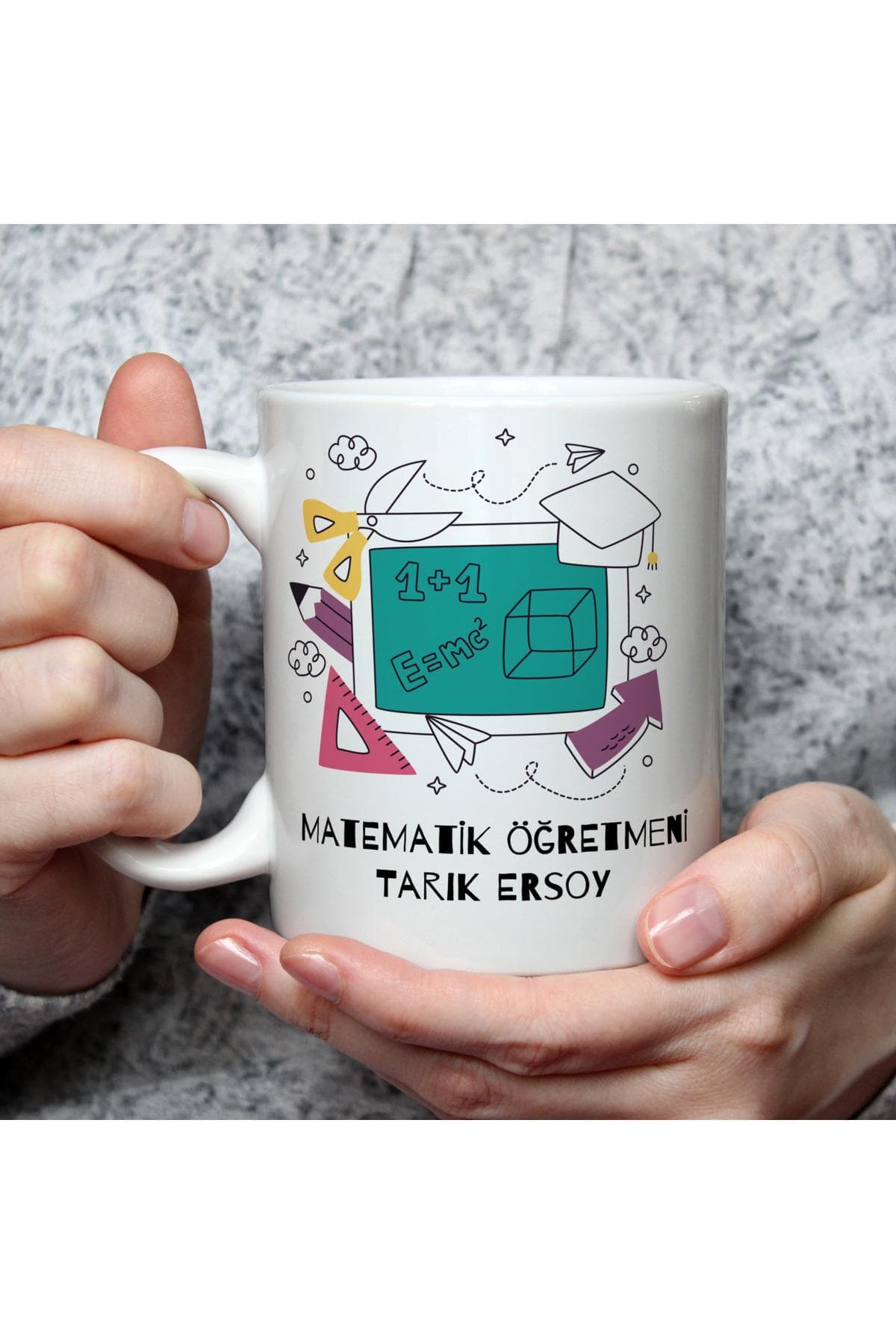 Kişiye Özel Matematik Öğretmeni Baskılı Beyaz Kupa - Öğretmenler Günü Hediyesi Bardak Fincan Mug