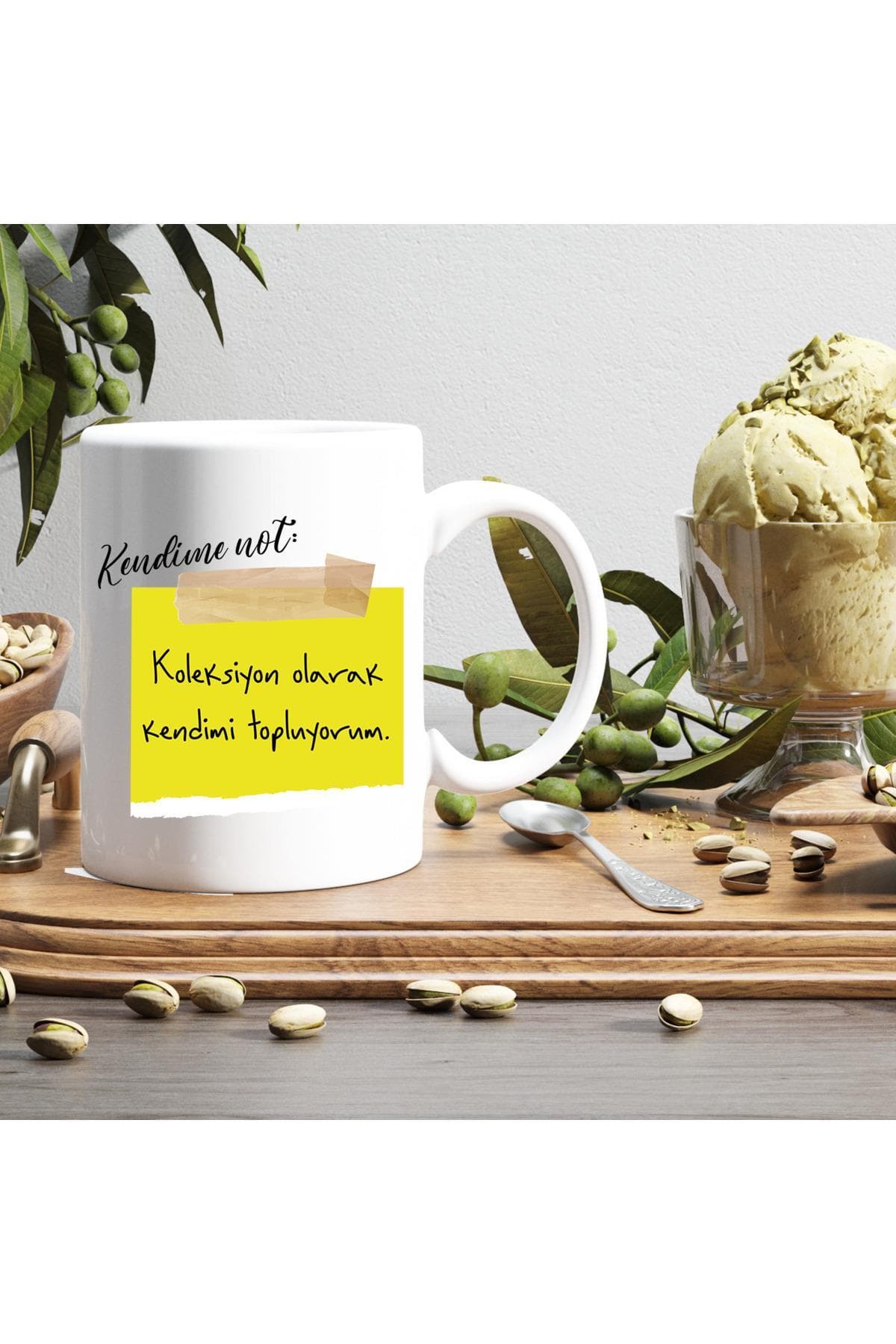 Kendime Not: Koleksiyon Olarak Kendimi Topluyorum Baskılı Beyaz Kupa Bardak Fincan Mug