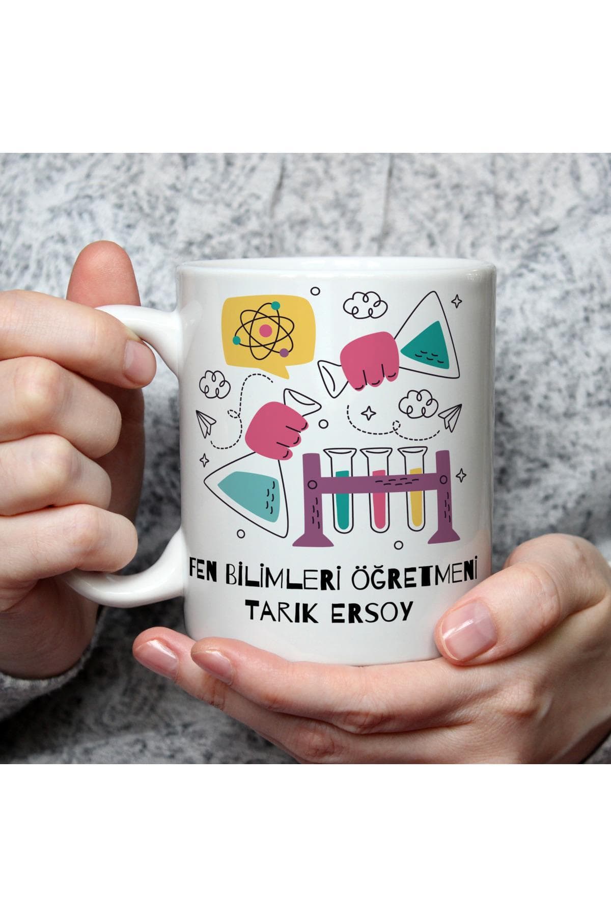 Kişiye Özel Fen Bilimleri Öğretmeni Baskılı Beyaz Kupa - Öğretmenler Günü Hediyesi Bardak Fincan Mug