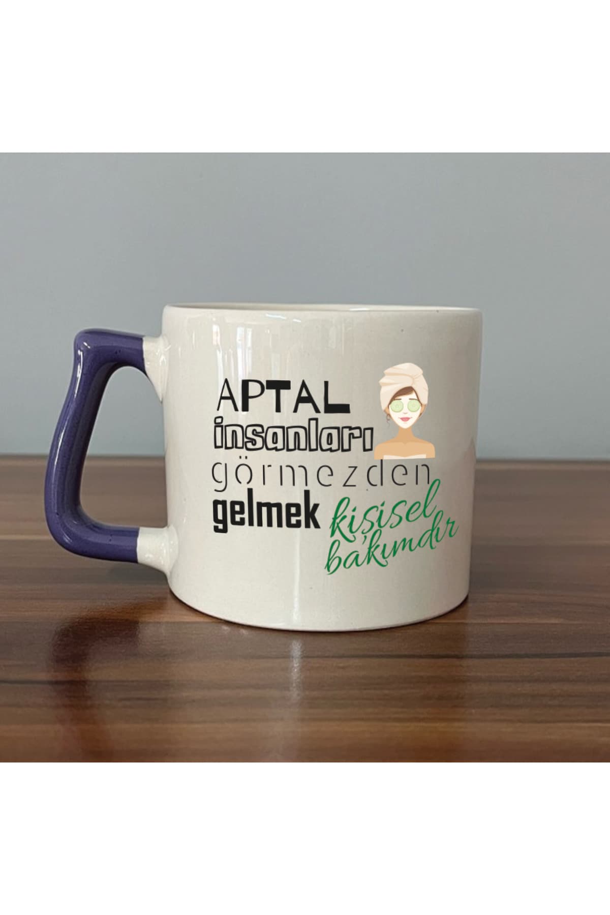Aptal İnsanları Görmezden Gelmek Mor Kulplu Prime Laf Sokma Hediyesi Kupa