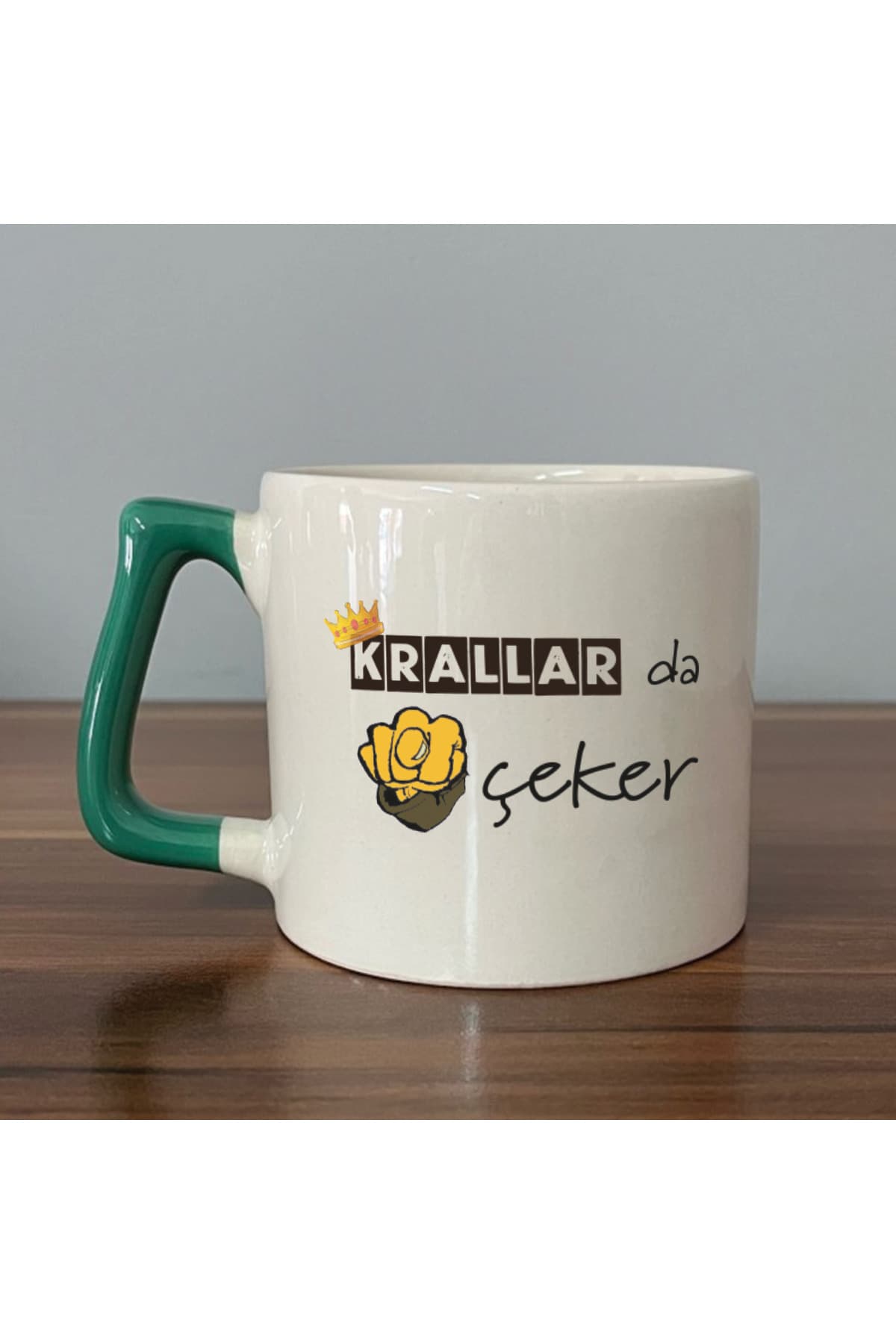 Krallar da Nah Çeker Yeşil Kulplu Prime Mizahi Hediyesi Kupa