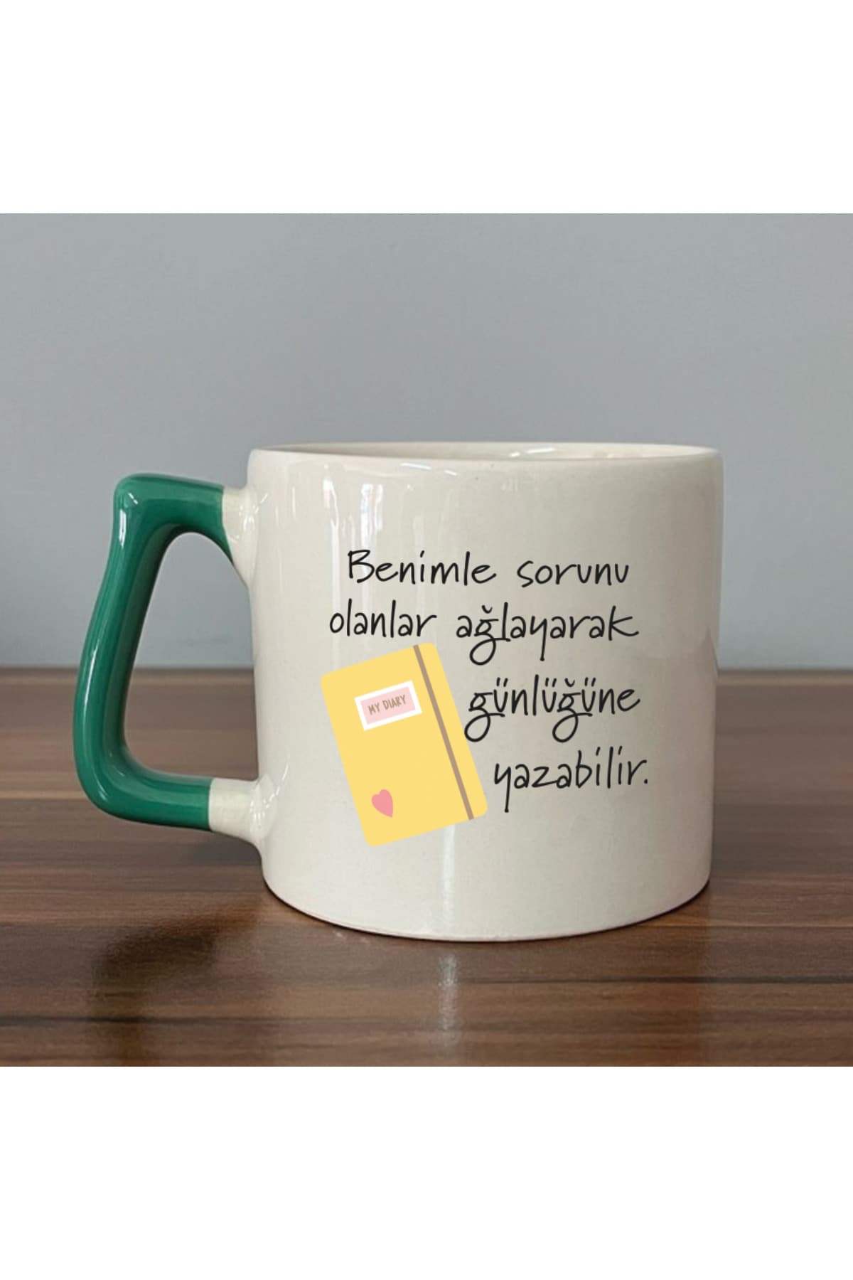 Benimle Sorunu Olanlar Ağlayarak Yeşil Kulplu Prime Laf Sokma Hediyesi Kupa