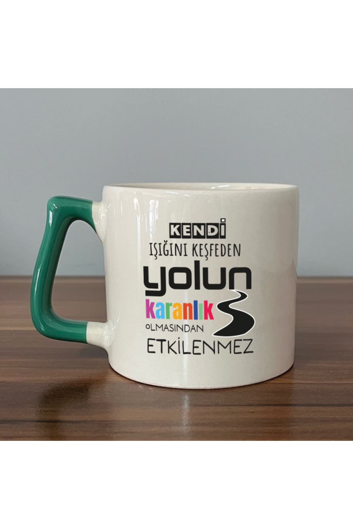 Kendi Işığını Keşfeden Yeşil Kulplu Prime Motivasyon Hediyesi Kupa