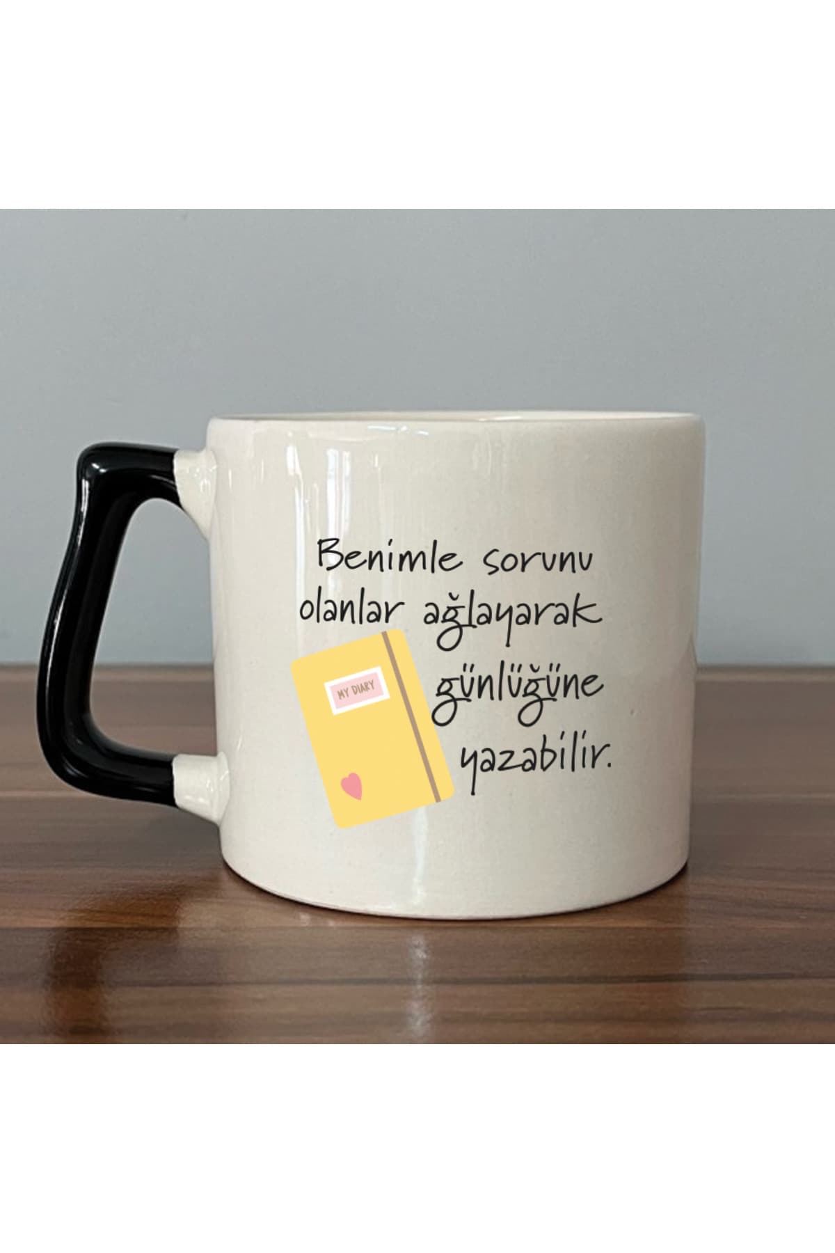Benimle Sorunu Olanlar Ağlayarak Siyah Kulplu Prime Laf Sokma Hediyesi Kupa