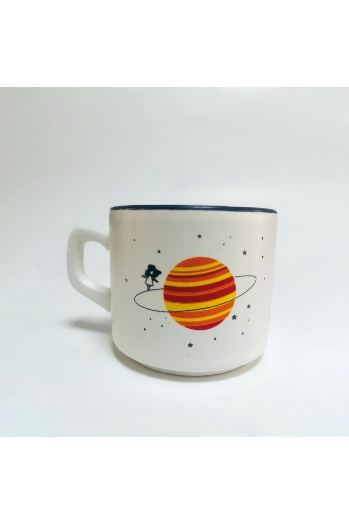 Gezegen Baskılı Mavi İçi Renkli Venüs Kupa Bardak Fincan Mug