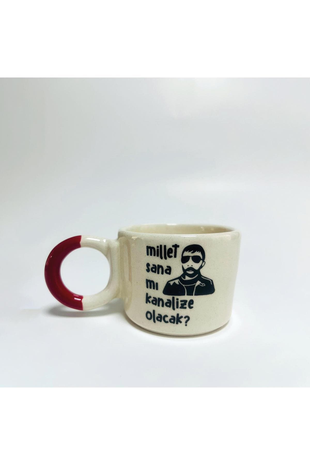 Millet Sana Mı Kanalize Olacak? Baskılı Kırmızı Kulplu Prime Kupa Bardak Fincan Mug