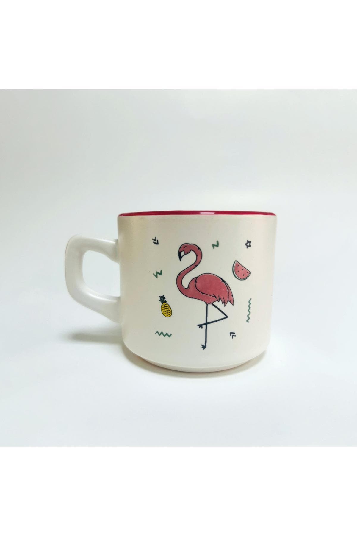 Flamingo Baskılı Kırmızı İçi Renkli Venüs Kupa Bardak Fincan Mug