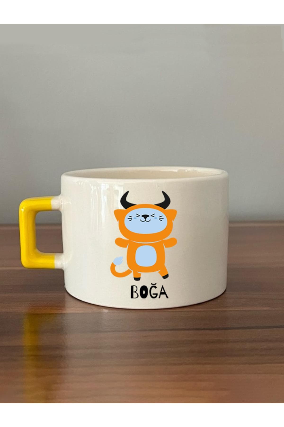 Boğa Burcu ve Onla Alakalı Komik Açıklama Baskılı Kulplu Prime Kupa Bardak Fincan Mug