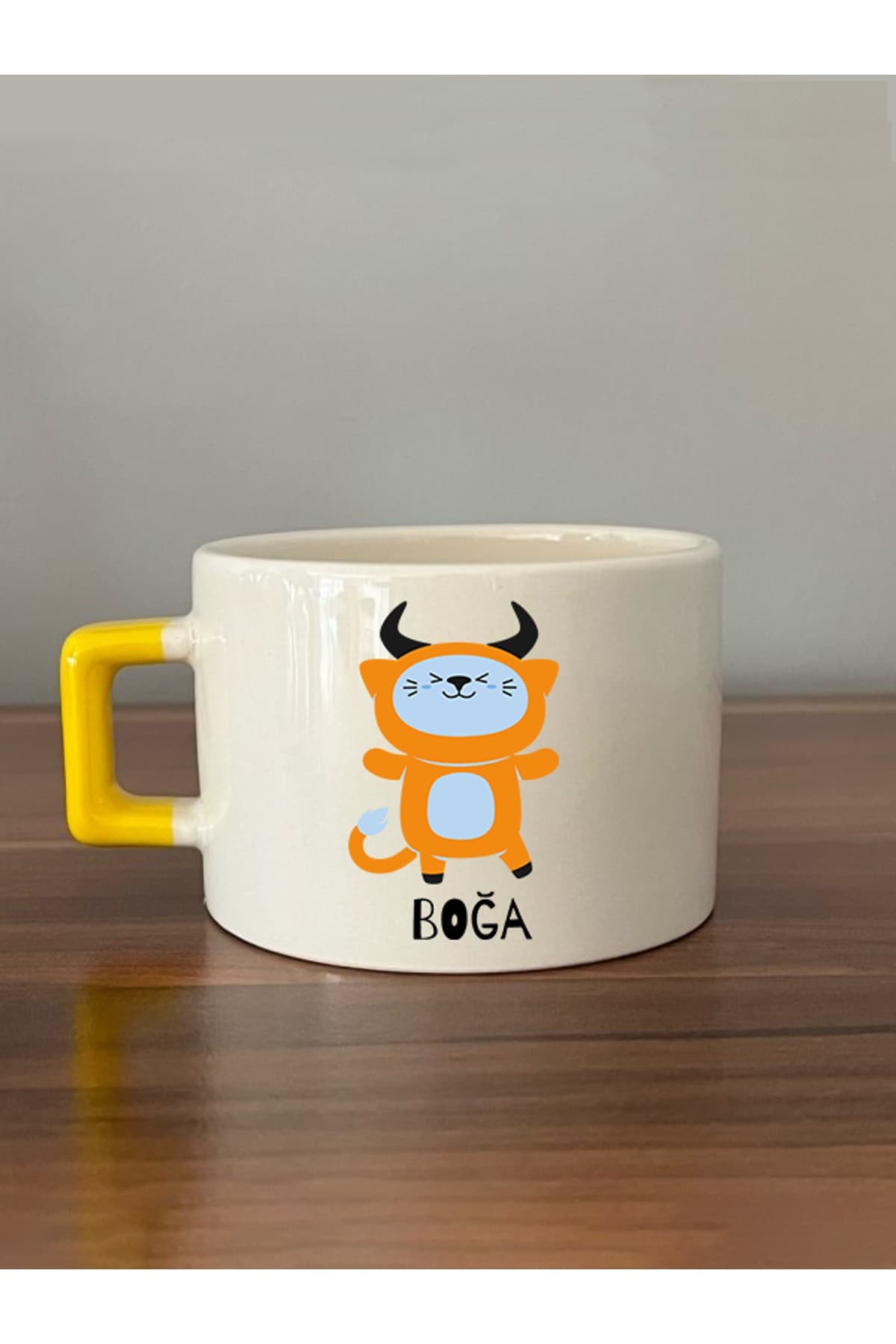Boğa Burcu ve Onla Alakalı Komik Açıklama Baskılı Kulplu Prime Kupa Bardak Fincan Mug