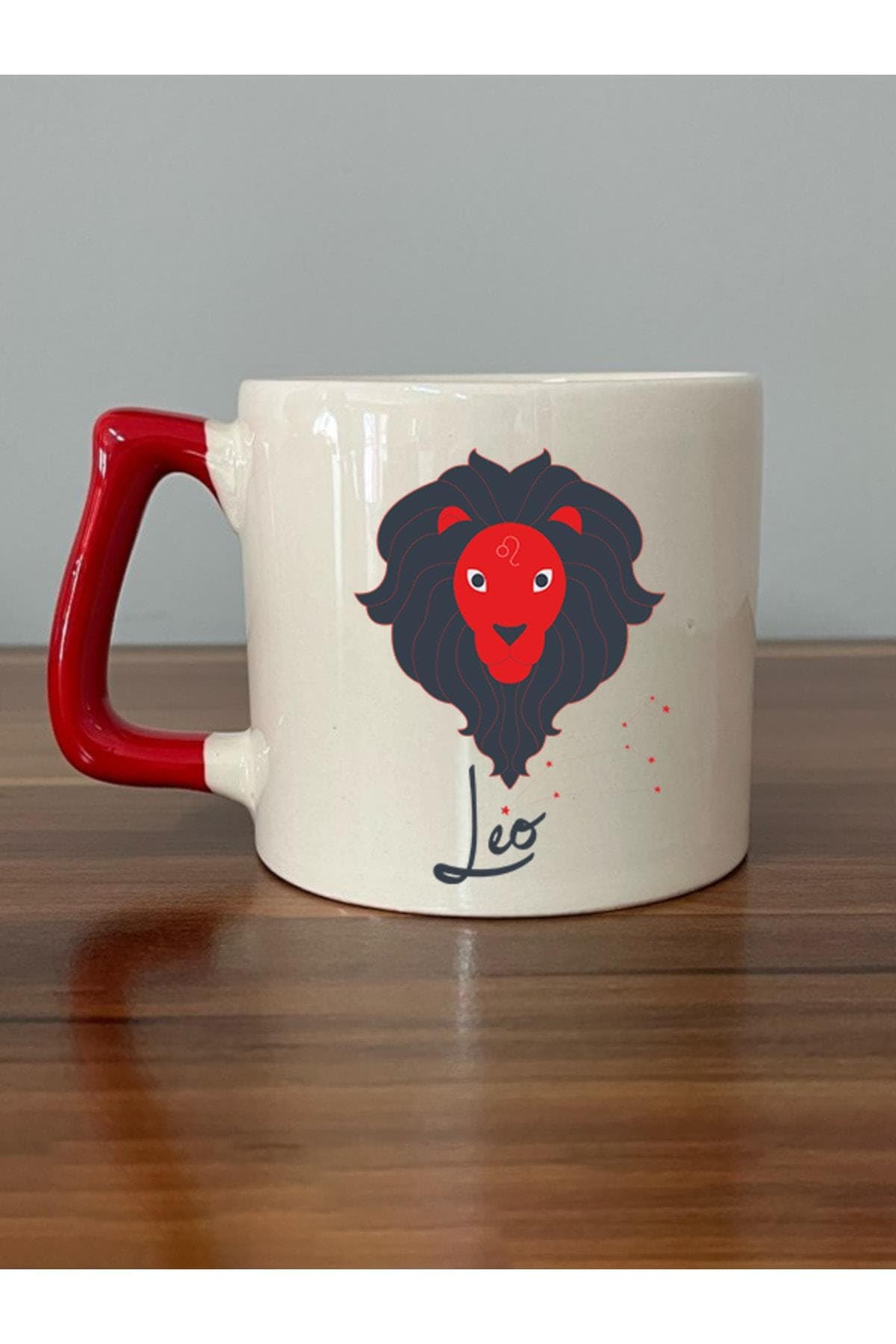 Aslan Burcu Simgesi Baskılı Kulplu Prime Kupa Bardak Fincan Mug
