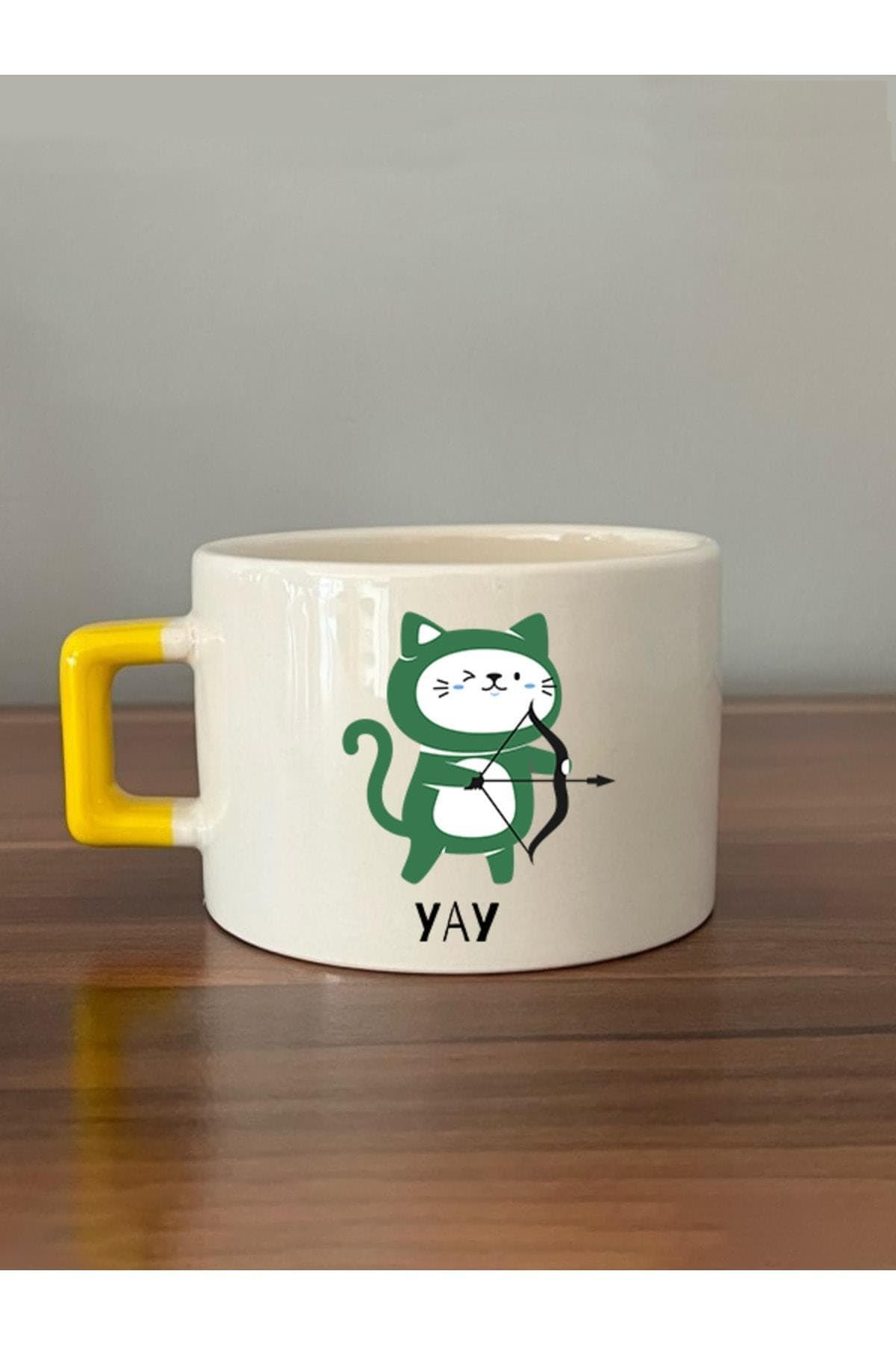 Yay Burcu ve Onla Alakalı Komik Açıklama Simgesi Baskılı Kulplu Prime Kupa Bardak Fincan Mug