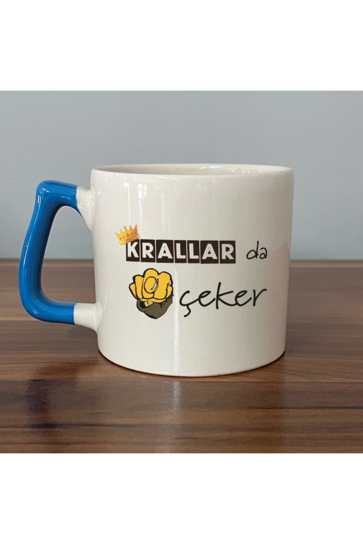 Krallar da Nah Çeker Mavi Kulplu Prime Mizahi Hediyesi Kupa
