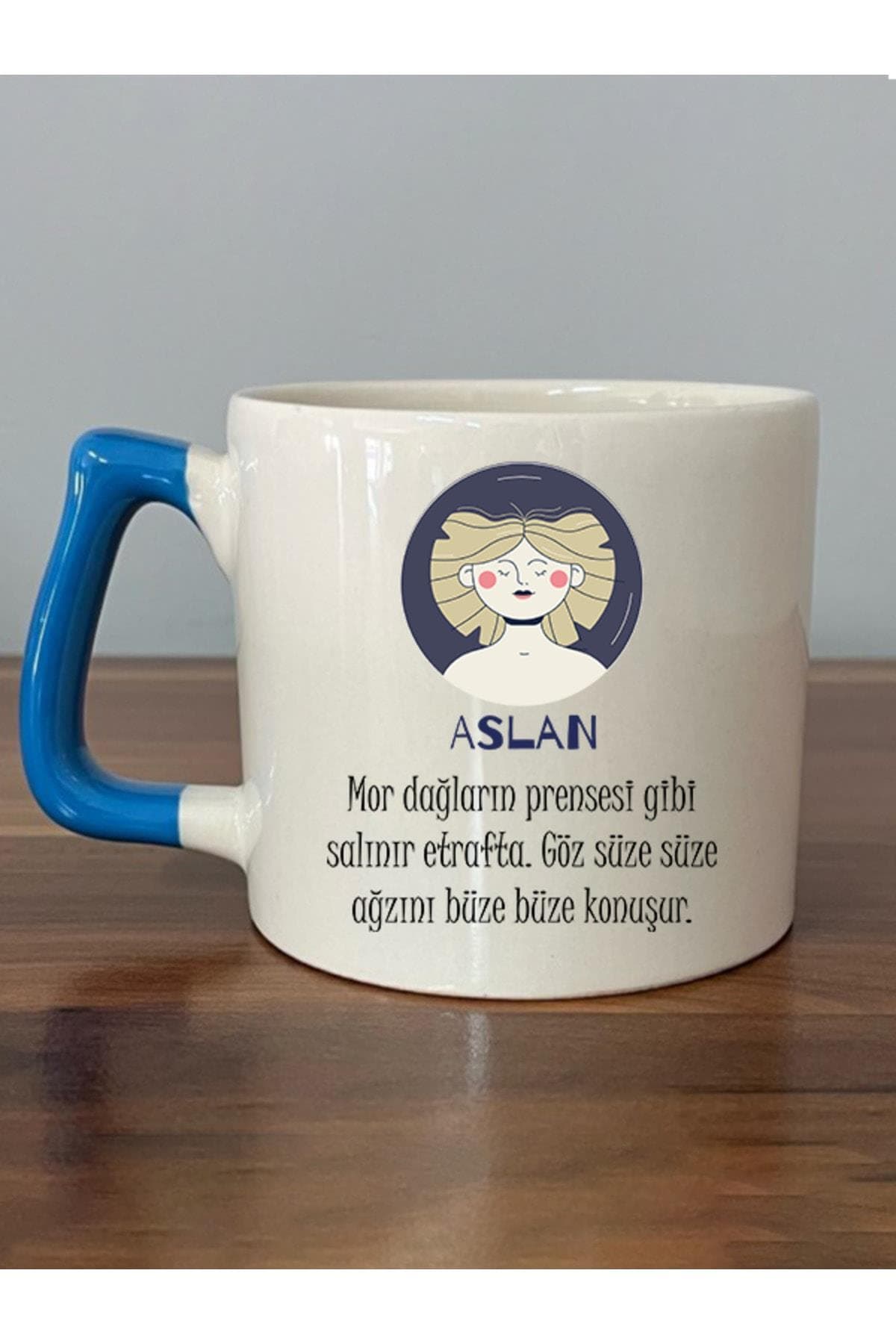 Aslan Burcu ve Onla Alakalı Komik Açıklama Baskılı Kulplu Prime Kupa Bardak Fincan Mug