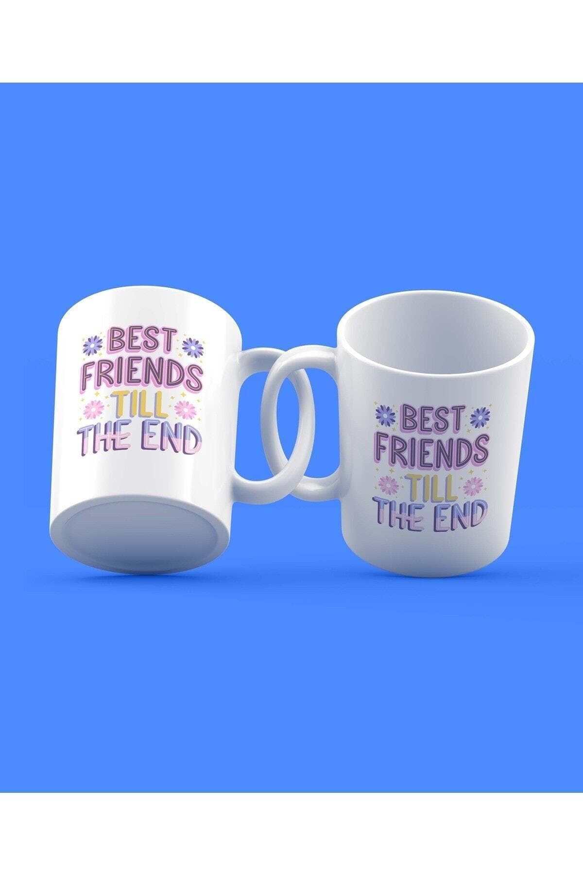 Best Friends Till The End Baskılı 2'li Set Kupa - Arkadaşa Hediye Bardak Fincan Mug