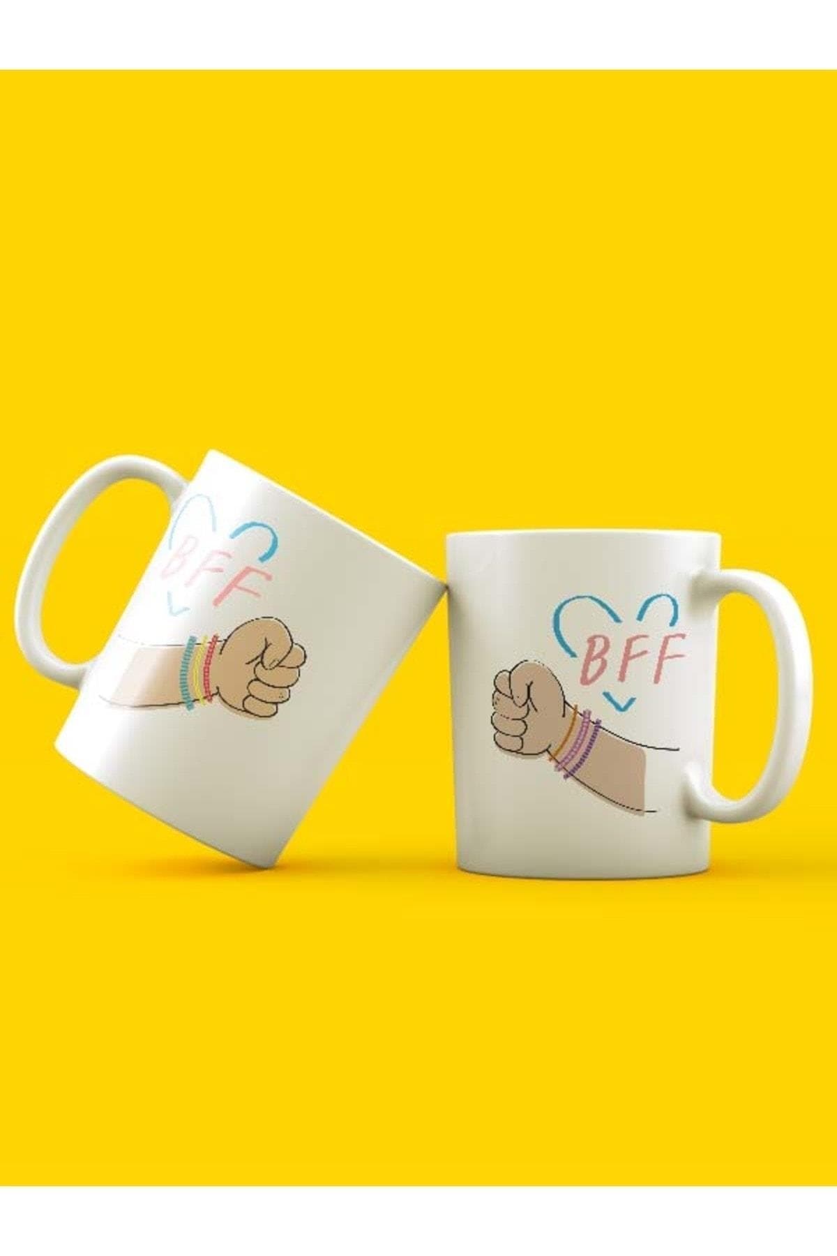 Best Friends Forever Bff Baskılı 2'li Set Kupa - Arkadaşa Hediye Bardak Fincan Mug