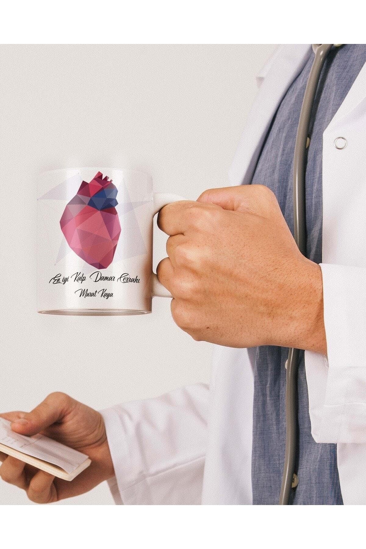Kardiyolog Doktoru Isim Baskılı Beyaz Kupa Bardak Fincan Mug