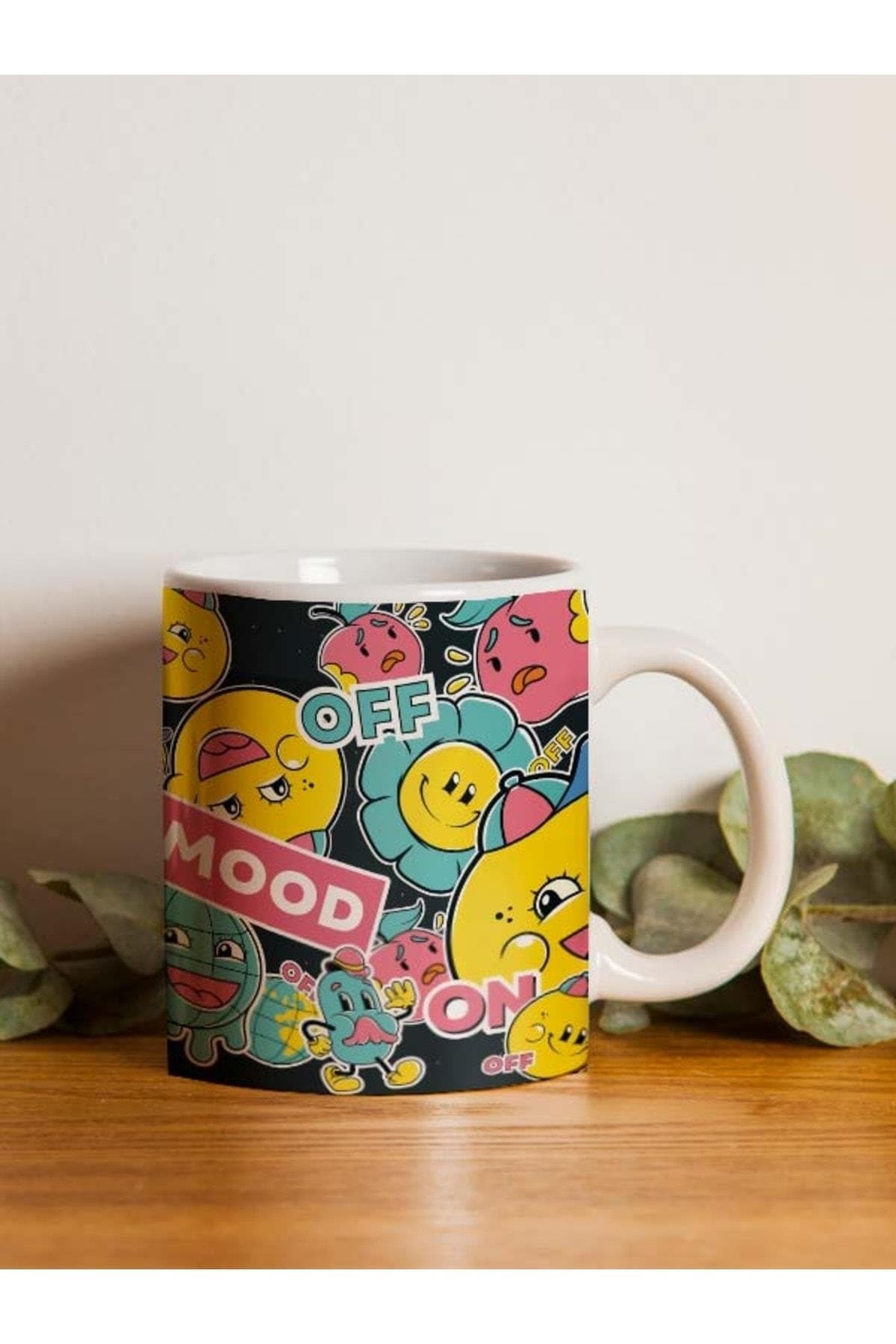 Mood On Off Baskılı Beyaz Kupa Bardak Fincan Mug