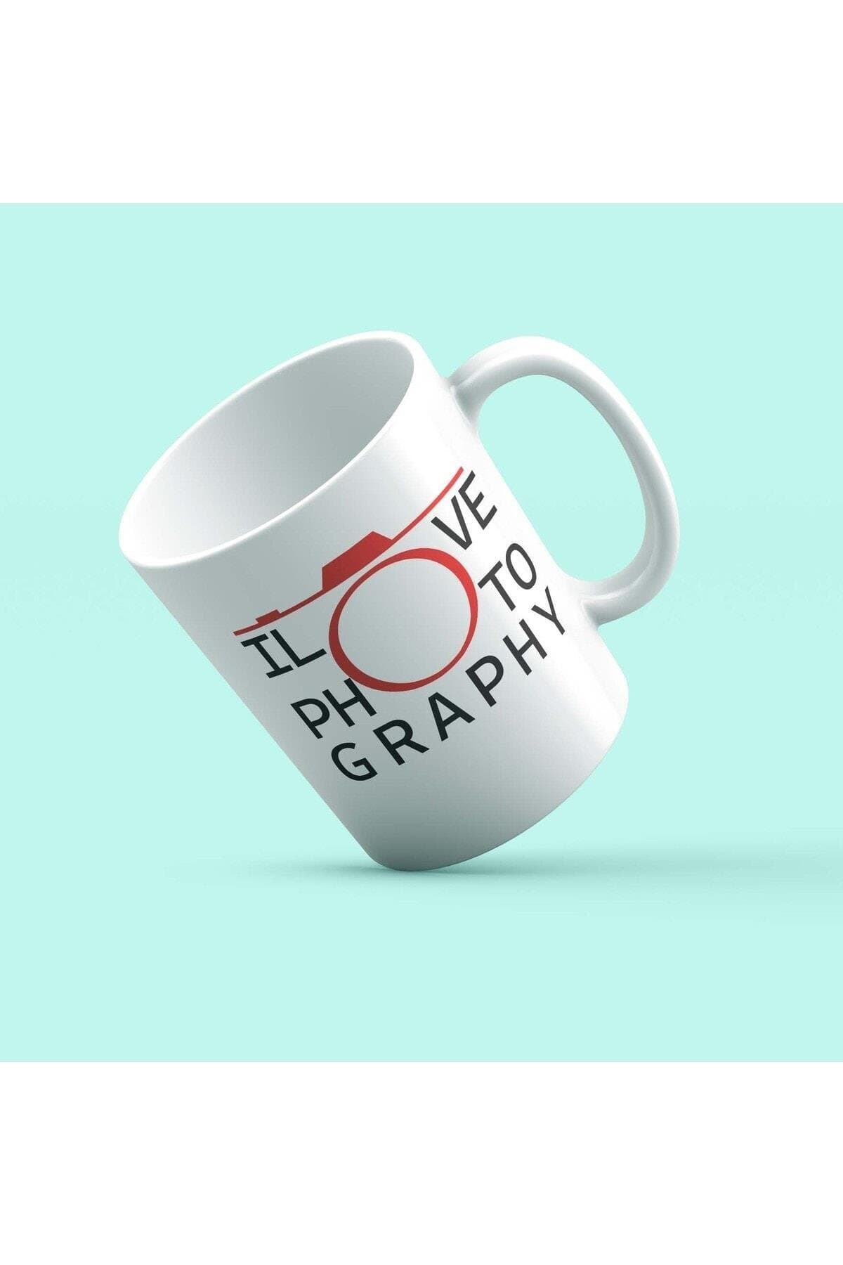 Fotoğrafçı Kırmızı Baskılı Beyaz Kupa - Fotoğrafçıya Hediye Bardak Fincan Mug