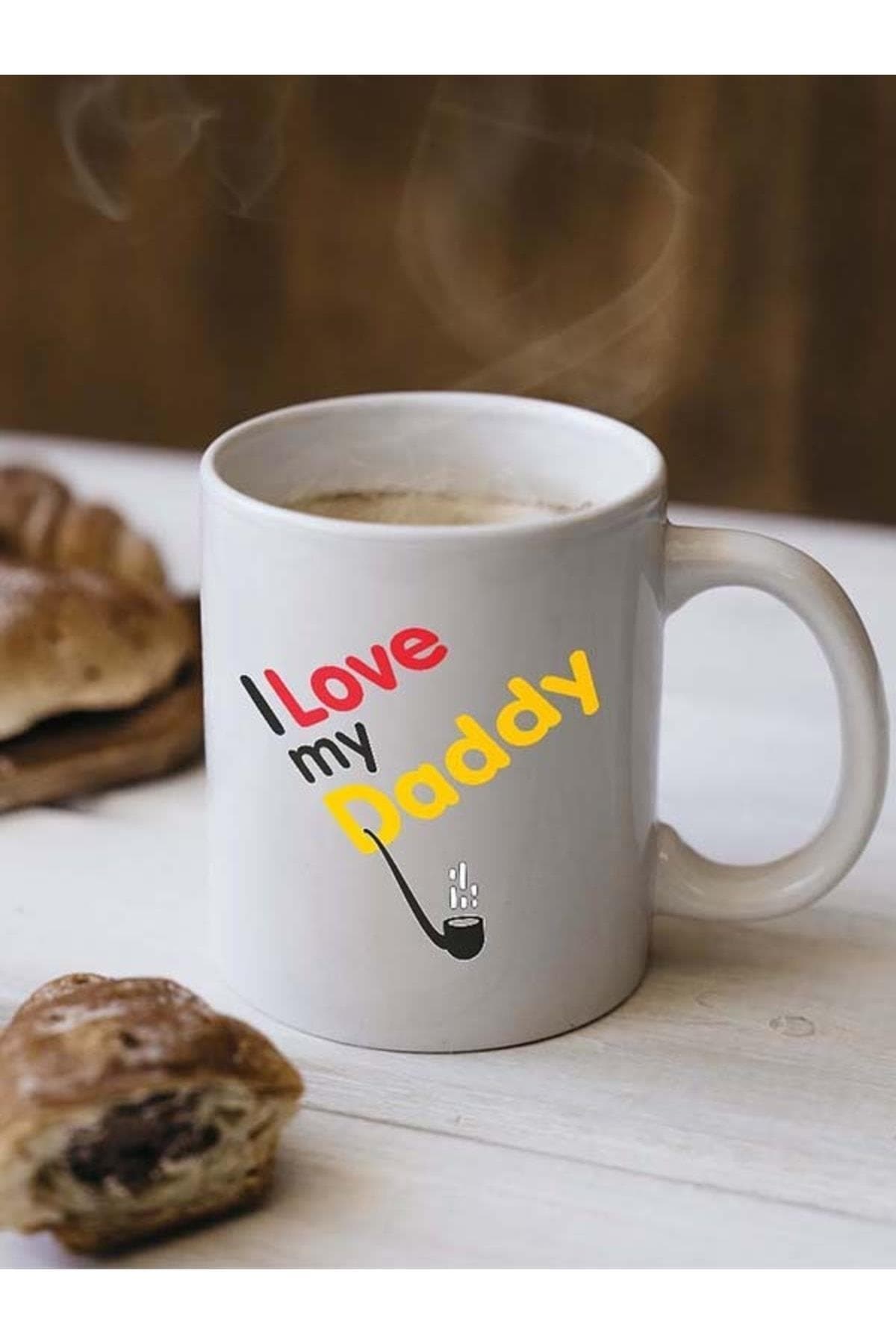 Love Daddy Baskılı Beyaz Kupa - Babalar Günü Hediyesi Bardak Fincan Mug