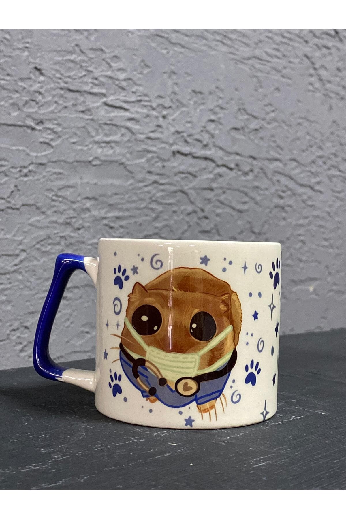 Sad Üzgün Hamster-Meslek: VeterinerLacivert Kulplu Prime Ofis Hediyesi Kupa