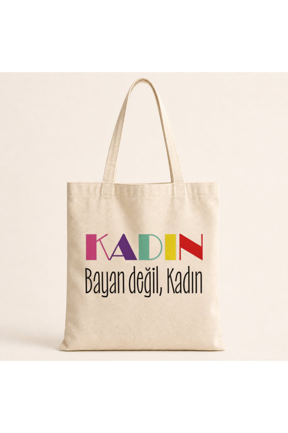 Kadın Bayan Değil Baskılı Bez Çanta Omuz Çantası
