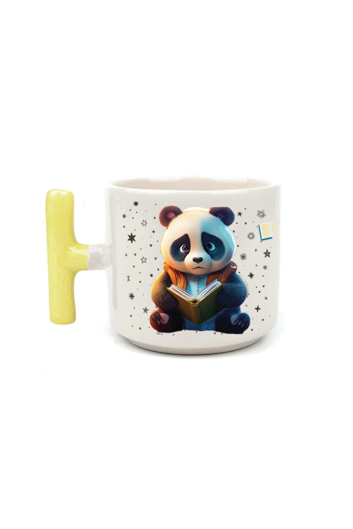 Sad Üzgün Panda - Meslek: Öğrenci Sarı Kulplu T Meslek Hediyesi Kupa