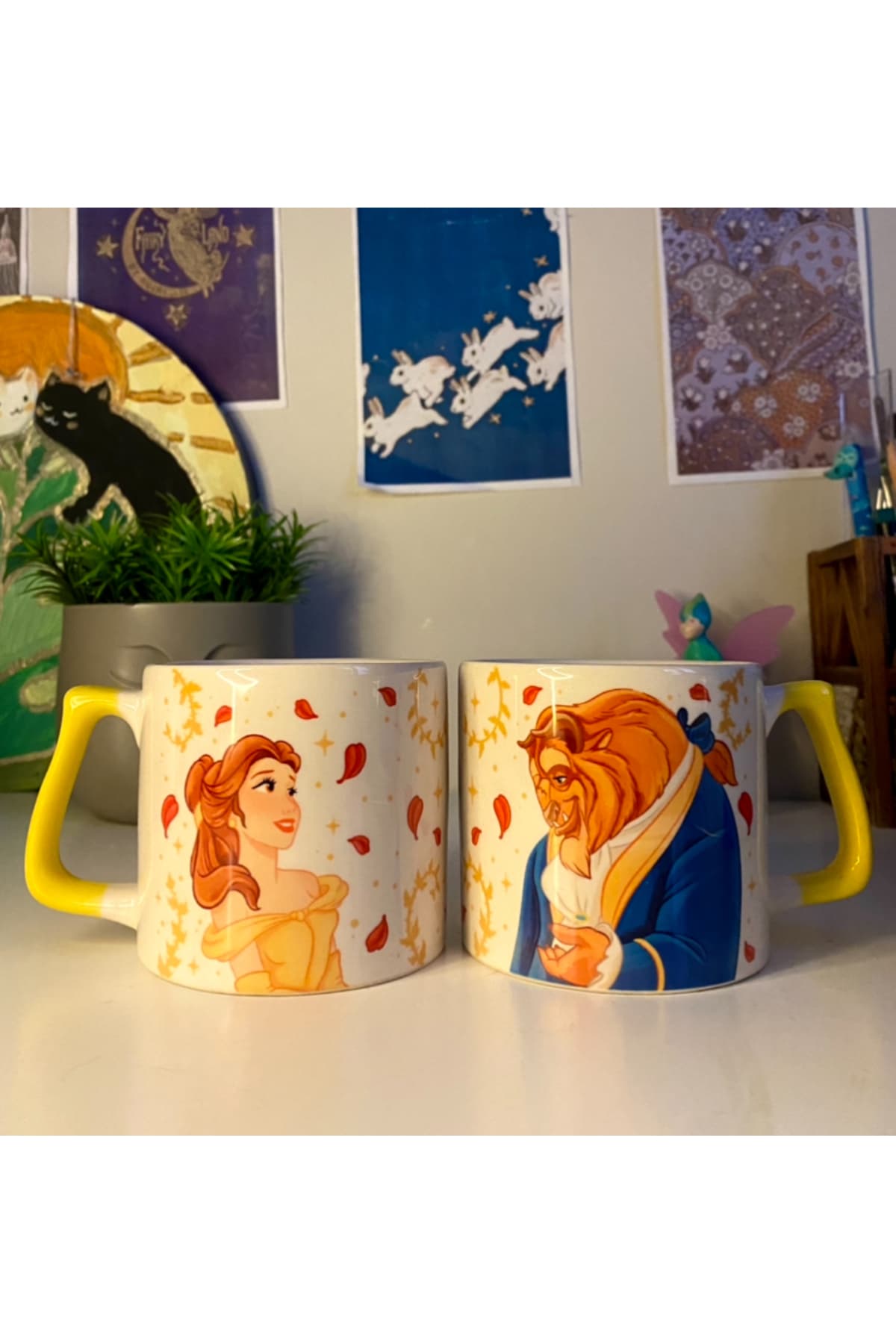 Disney Çirkin ve Güzel (Beauty and the Beast) Belle ve Adam 2’li Çift Kupası Bardağı