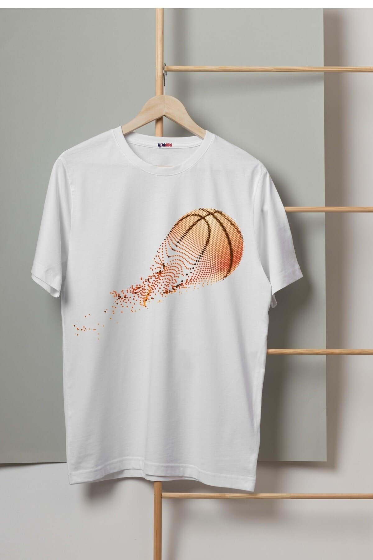 Hızlı Basket Topu Baskılı Beyaz Erkek Tişört - XXL