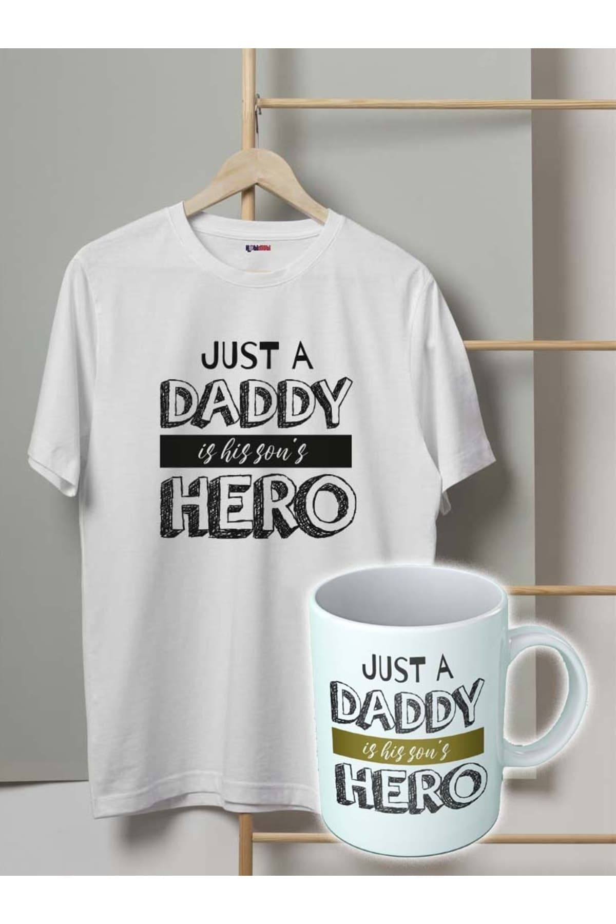 Son's Daddy Baskılı Babalar Günü Tshirt-kupa Set - L