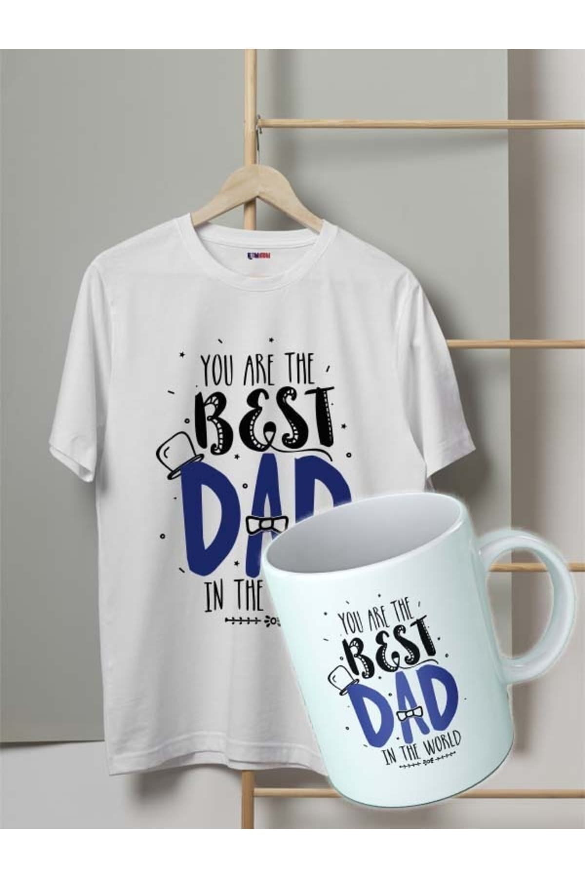 Best Dad Baskılı Babalar Günü Tshirt-kupa Set - XL