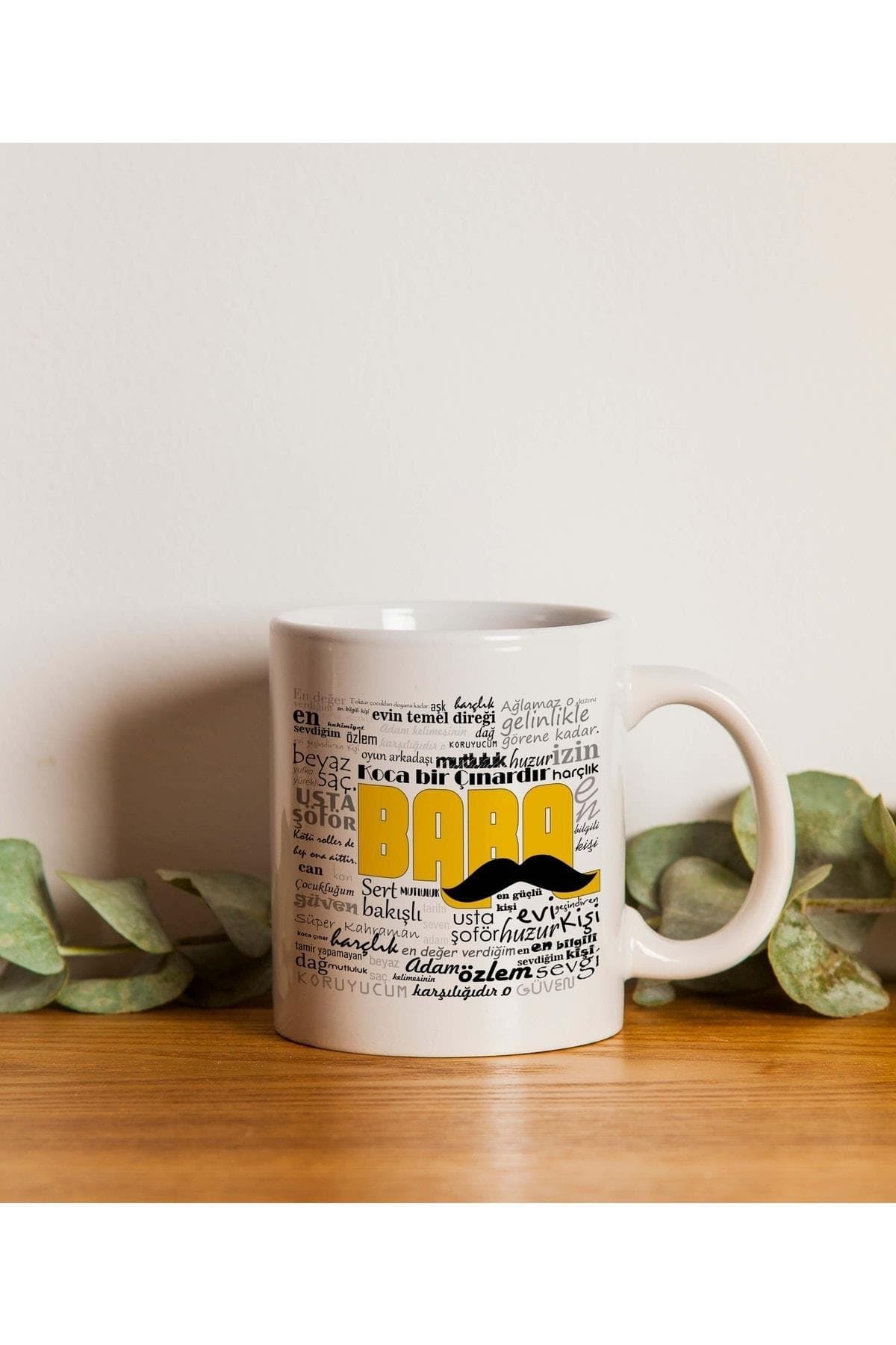 Baba Baskılı Beyaz Kupa - Babalar Günü Hediyesi Bardak Fincan Mug
