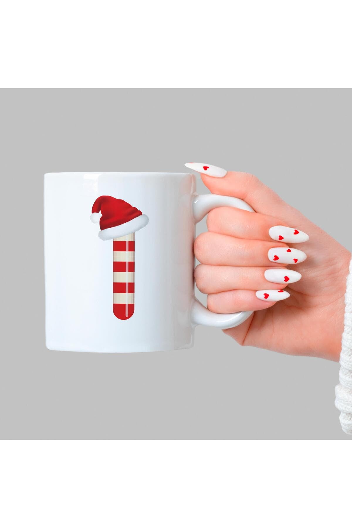 Şeker I Harfi Baskılı Beyaz Kupa - Yılbaşı Hediyesi Bardak Fincan Mug