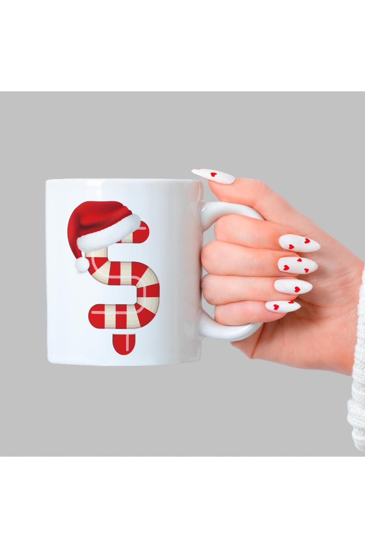 Şeker Ş Harfi Baskılı Beyaz Kupa - Yılbaşı Hediyesi Bardak Fincan Mug