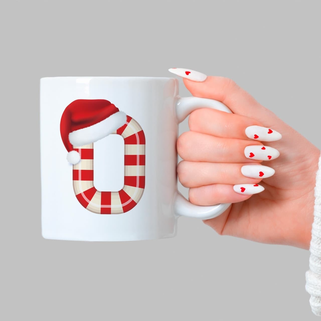 Şeker O Harfi Baskılı Beyaz Kupa - Yılbaşı Hediyesi Bardak Fincan Mug