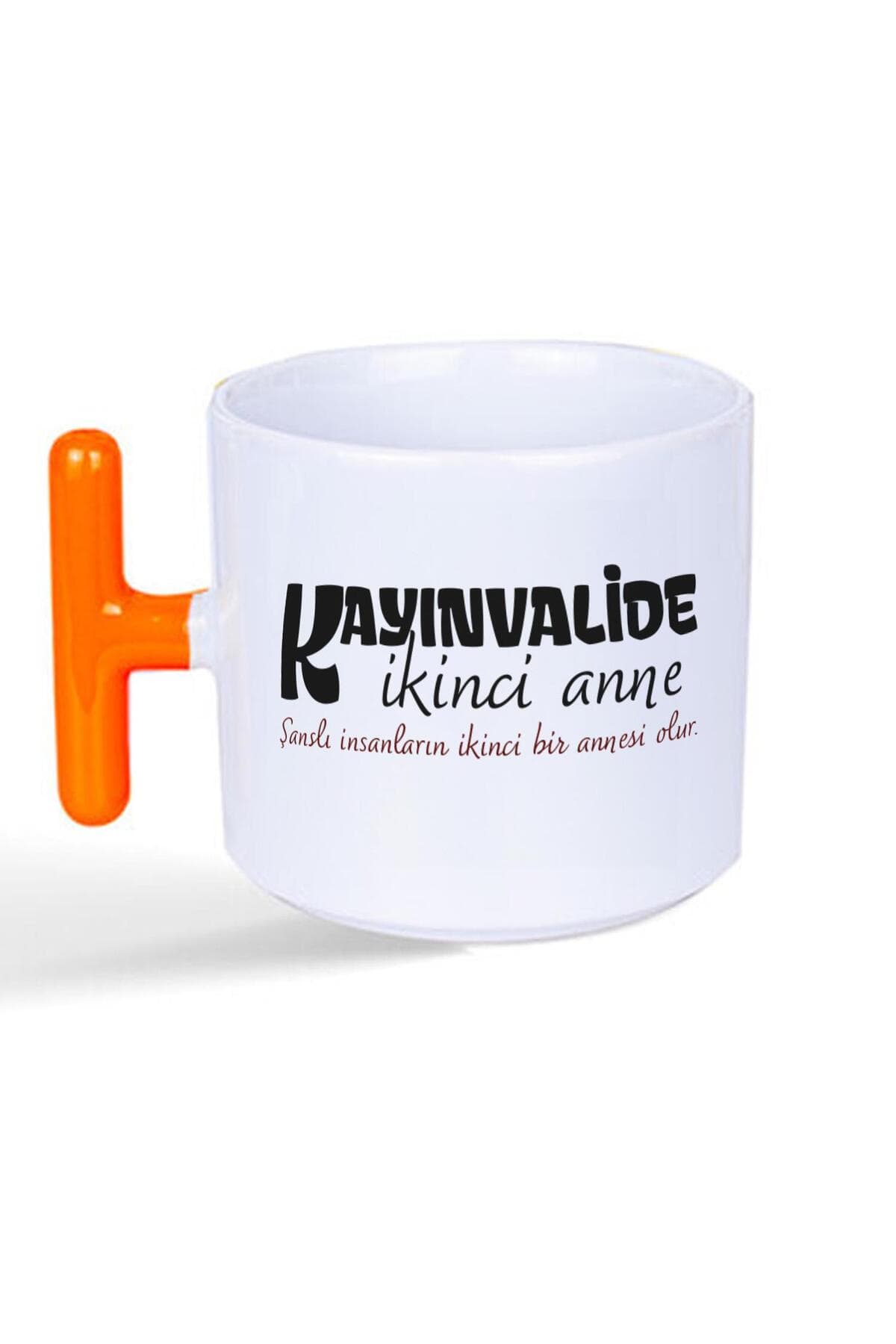 Kayınvalide İkinci Anne Baskılı Turuncu Kulplu T Kupa