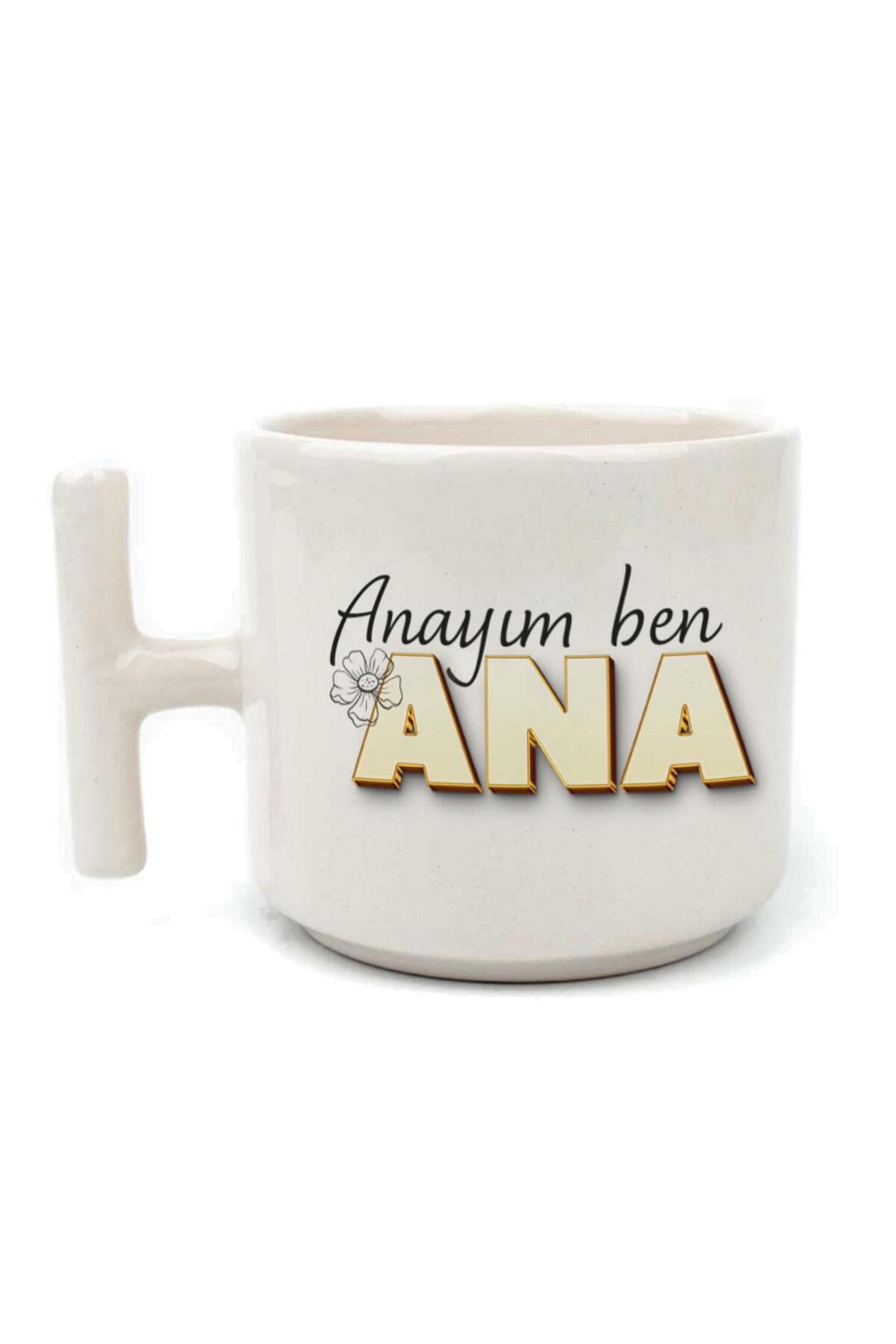 Anayım Ben Ana Baskılı Beyaz Kulplu T Kupa