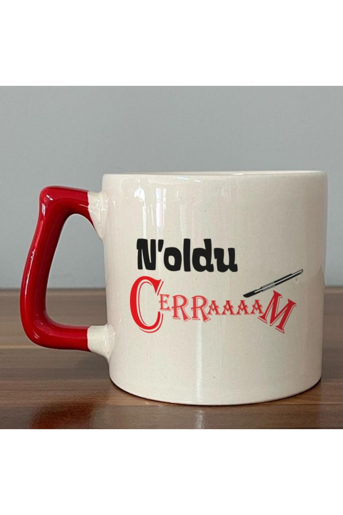 Noldu Cerraaaam Baskılı Kırmızı Kulplu Prime Kupa