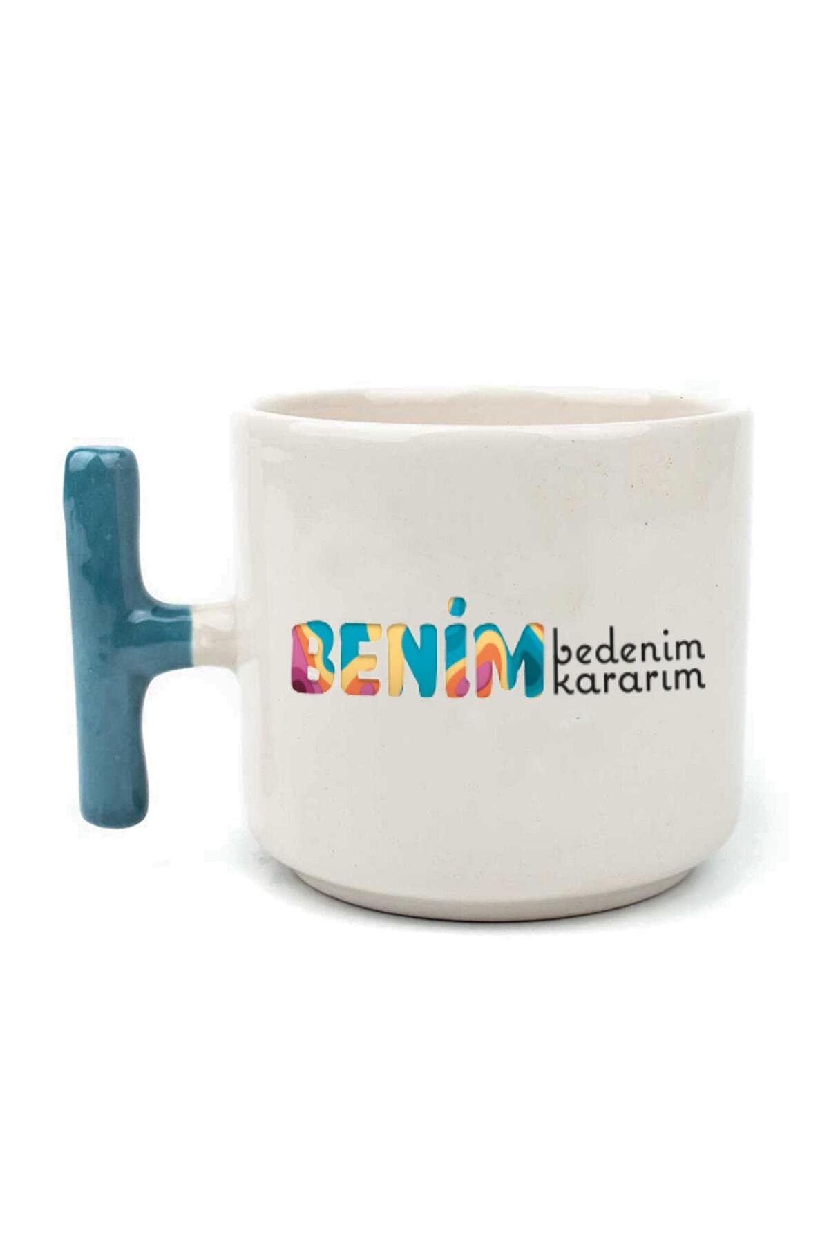 Benim Bedenim, Benim Kararım Baskılı Kadınlar Günü Mavi Kulplu T Kupa